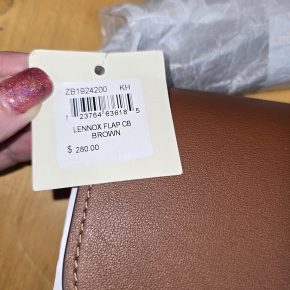 Fossil Lennox Leather Flap Crossbody Bag Brown NWT - Picture 9 of 14
